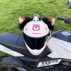 Plush Orange Fox Ear Helmet Decoration Accessories Detachable Motorcycle Electric Helmet Women Riding Equipment Versatile