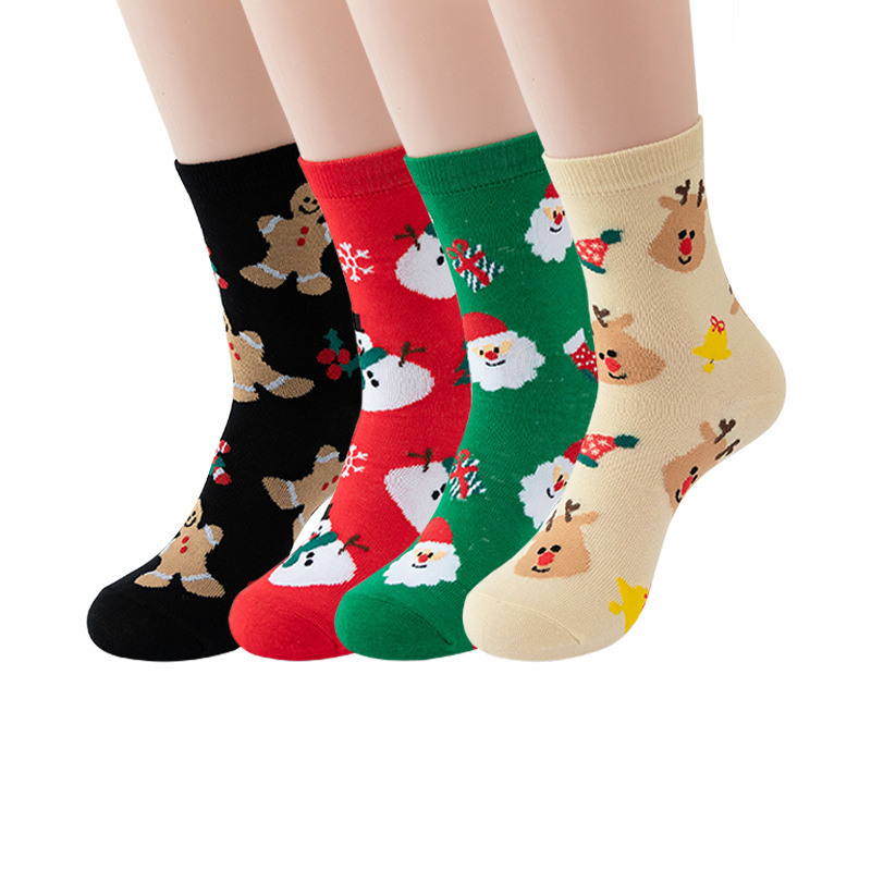 Women's Casual Simple Style Santa Claus Snowman Elk Cotton Crew Socks A Pair display picture 1