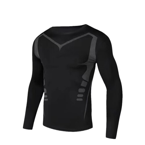 Sci-Fi Spring Season Fitness Suit for Men, High-Elastic Basketball Sports Set, Running Quick-Dry Breathable Tight Top Training Gear