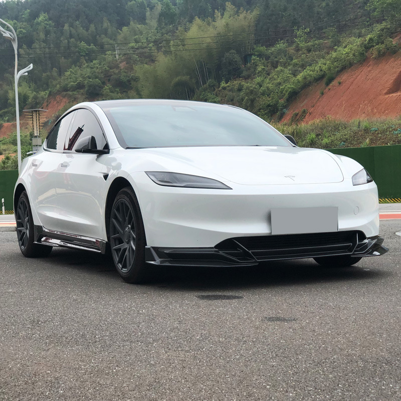 Suitable for rejuvenating the new version of Tesla Model3 side skirt modification surround trim lever protection high-performance spoiler
