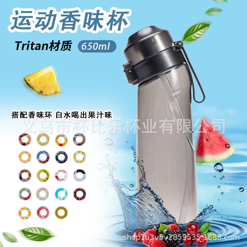 跨境爆款豆荚气味环太空杯萃香水果香味环0糖0卡Tritan耐高温水杯|undefined