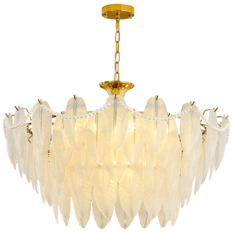 Lámpara de la sala de estar francesa posmoderna lujosa luz de la sala de estar moderna y simple lámpara de comedor lámpara de dormitorio lámpara de cristal 413L