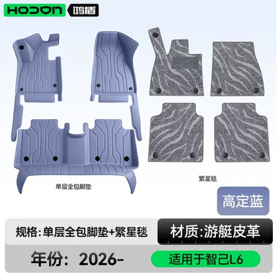 Modelə uyğun ayaqaltı carpet modification, trunk mat accessories - zhiji-l62027-2027-model-double-layer-foot-mat-high-end-blue-gray-starry-carpet-with-starlight-embellishments