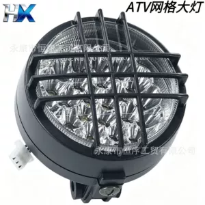 Cross-Border Atv Four-Wheel Beach Vehicle Go-Kart Motorcycle Large and Small Bull Net Headlight Led Front Headlight Lighting Lamp