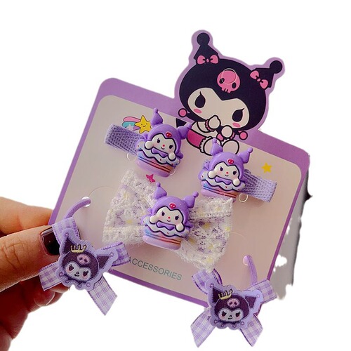 Korean style bow hair clip rubber band set cute children's hair accessories baby does not hurt hair clip and tie cartoon Sanli