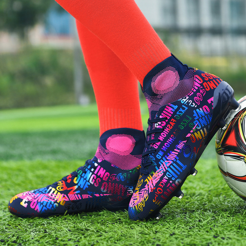 Cross-border Men's High-top Soccer For Youth Competition Training, Children's Artificial Turf Shoes With Unique And Cool_voghion.com