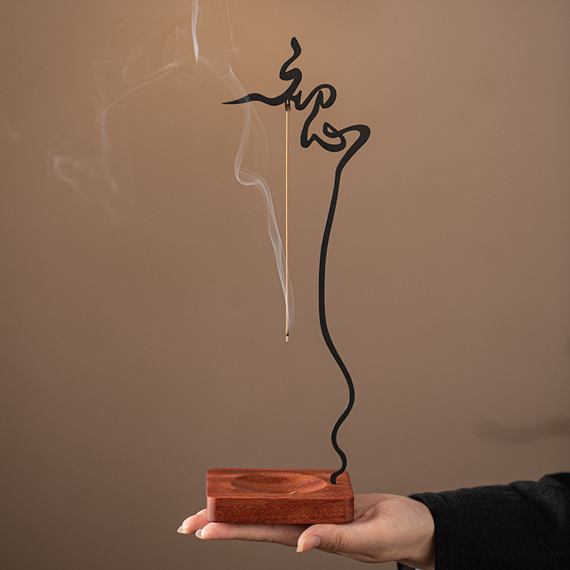 创意倒挂线香插莲花香座摆件禅意线香托悬挂式香插家用室内香薰炉|undefined