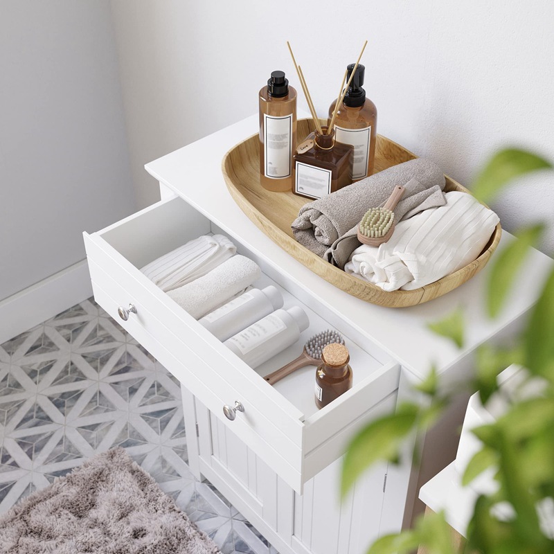 Alquiler de cama y desayuno tipo de piso conveniente gabinete lateral de almacenamiento móvil Nordic doble puerta simple de gran capacidad gabinete de baño