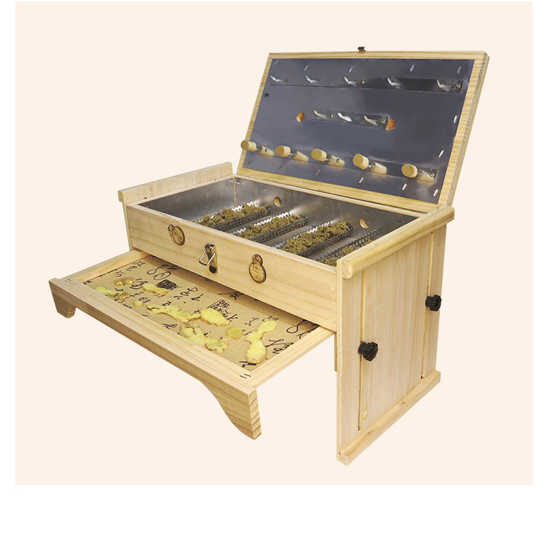 Solid Wood Moxibustion Box Adjustable Height Large Abdominal Warming Device Full Body Spa Tool specifications