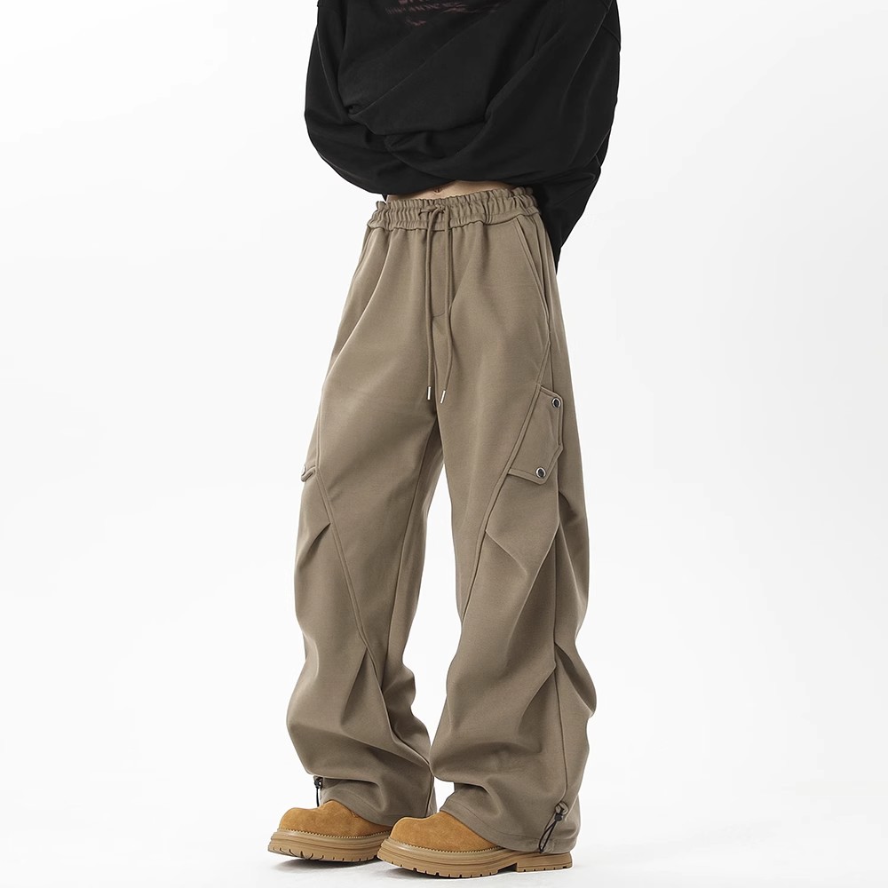 星空呢工装裤男秋冬潮牌宽松美式重磅休闲卫裤马丁靴搭配裤子男款