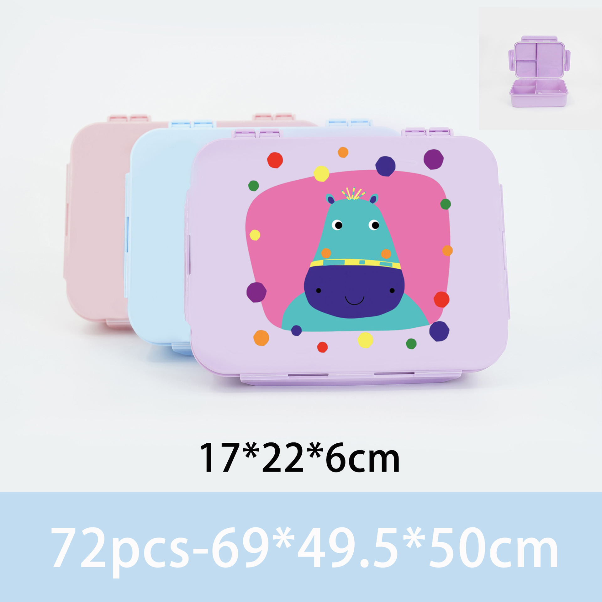 Fiambrera de plástico con patrón de color personalizado, valor de alto valor, fiambrera para ir a trabajar con arroz, caja de conservación fresca para microondas