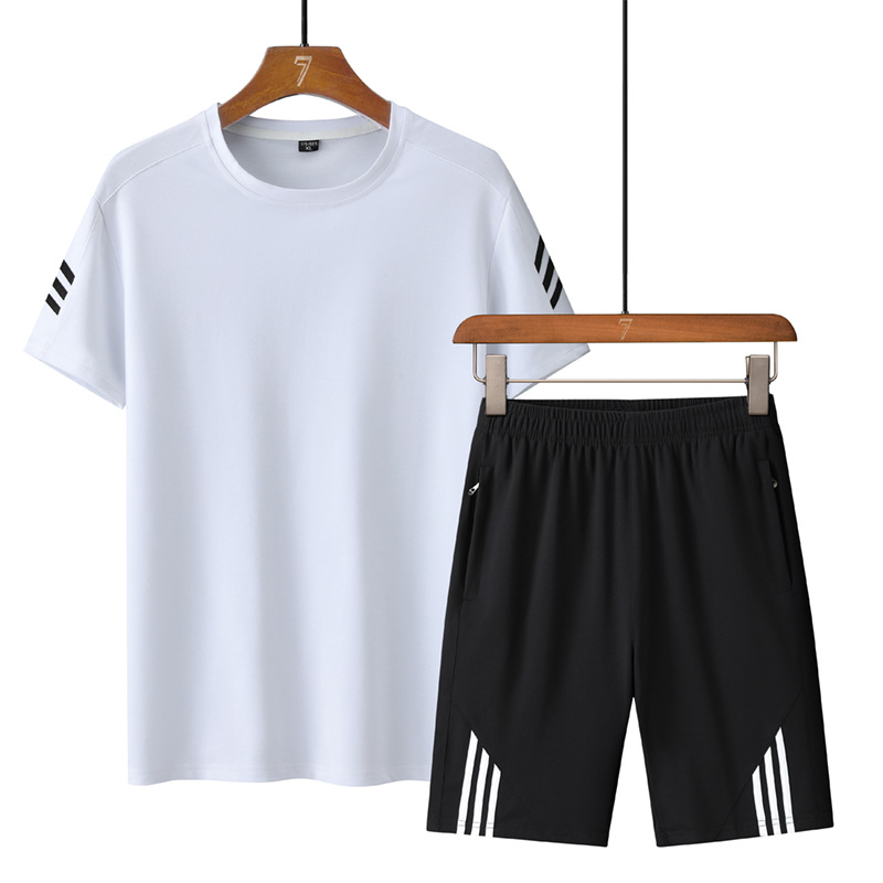 Traje deportivo de mediana edad y ancianos Traje de verano para papá de verano para hombres Camiseta de manga corta para abuelo y ancianos Ropa de verano para hombres