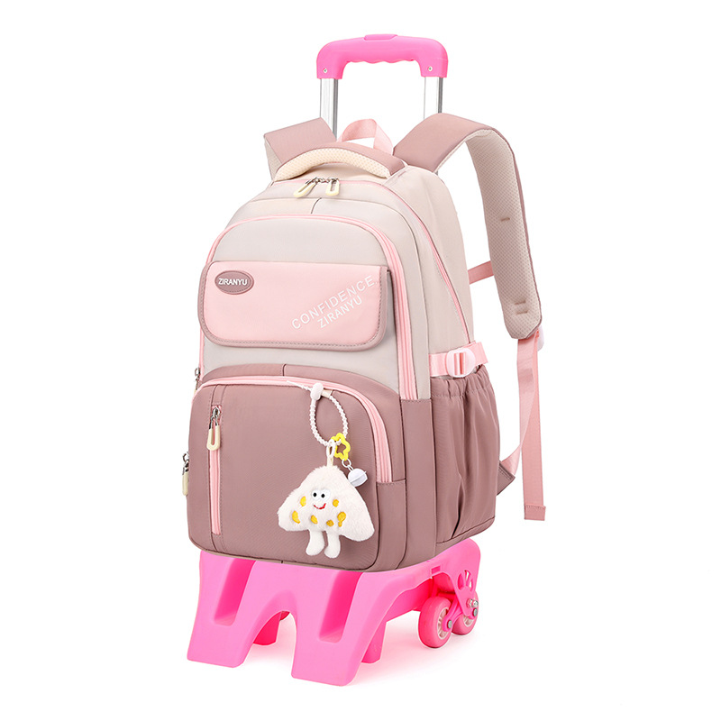 Peces naturales, mochila de tirón para estudiantes de secundaria de tres a seis grados, mochila de hombro de gran capacidad para escalar escaleras