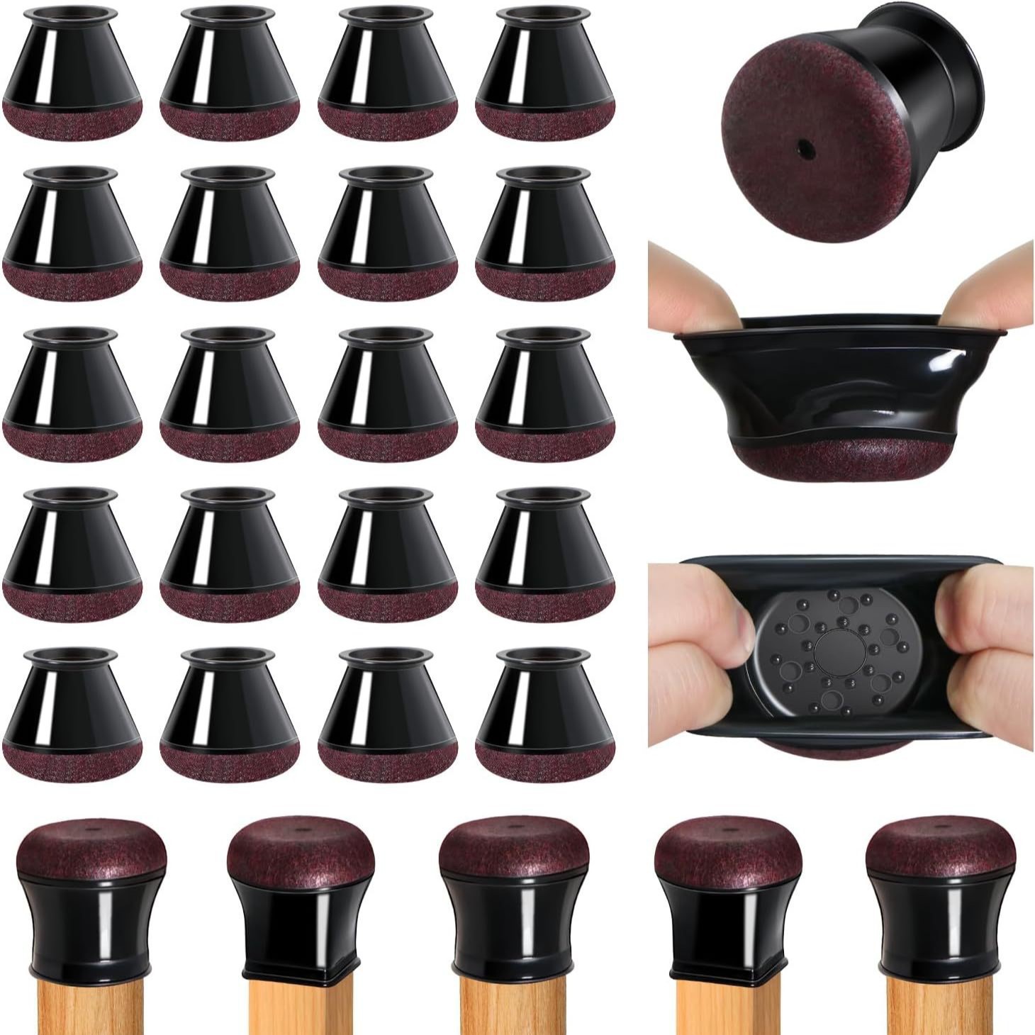 의자 발 커버 두꺼운 펠트 식탁 의자 발 패드 무소음 내마모성 미끄럼 방지 패드 테이블 발 커버 범용 보호 커버