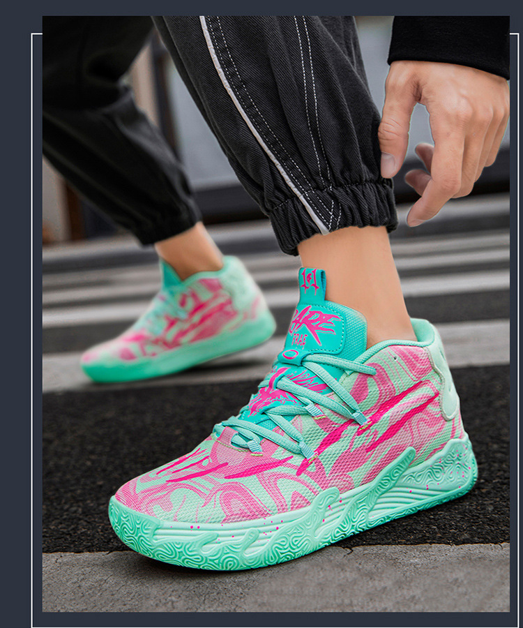 Three-ball Three-generation Bauer Basketball Shoes for Men and Women Anti-slip and Wear-resistant High-top Concrete Combat Cushioning Sports Shoes_voghion.com