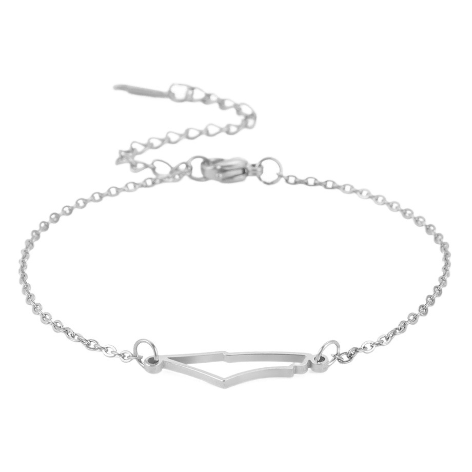 Simple Luz de lujo de acero de titanio nicho al por mayor pulsera diseño irregular hueco montaña colgante pulsera de acero inoxidable