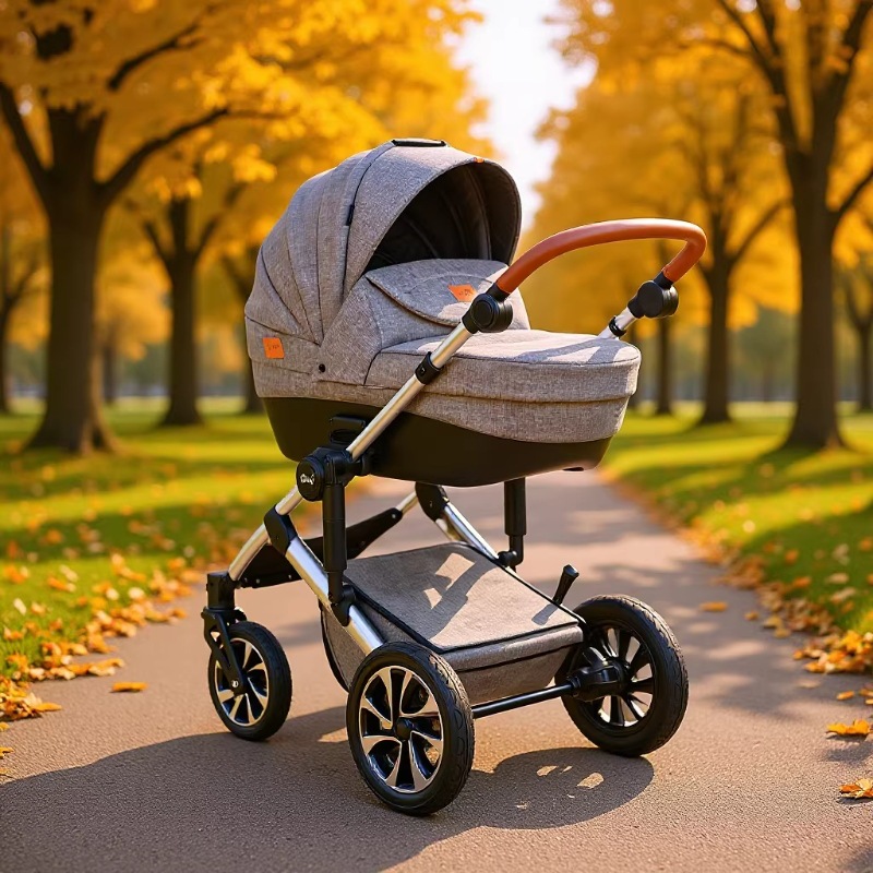 아기 유모차는 앉고 눕힐 수 있으며, 가볍고 접이식이며, 아기에게 편안한 유모차입니다.