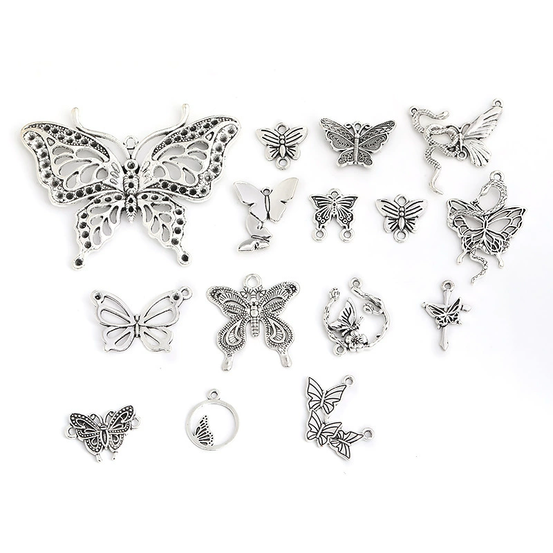 Фабрика прямых продаж ретро бабочка подвеска из сплава ювелирные украшения кулон diy ожерелье