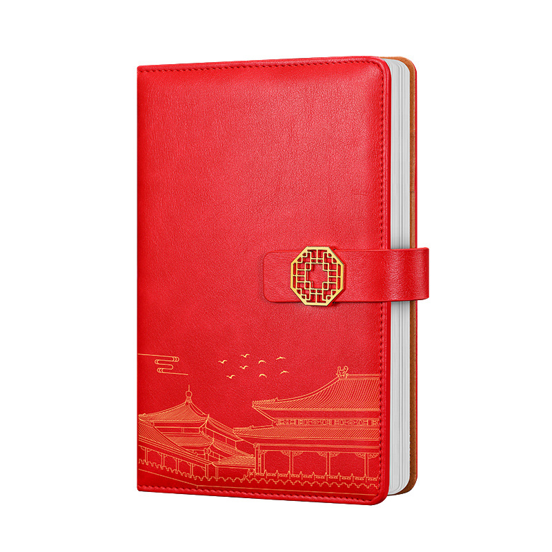 Cuaderno con Estampado Dorado, Logotipo Personalizable, Juego de Caja de Regalo, Oficina de Negocios Corporativa, Bloc de Notas A5 de Estilo Chino, Diseño Simple.