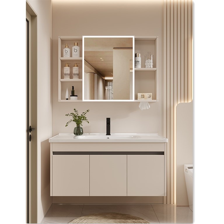 gabinete de baño de aire crema panal cerámica integral lavabo lava