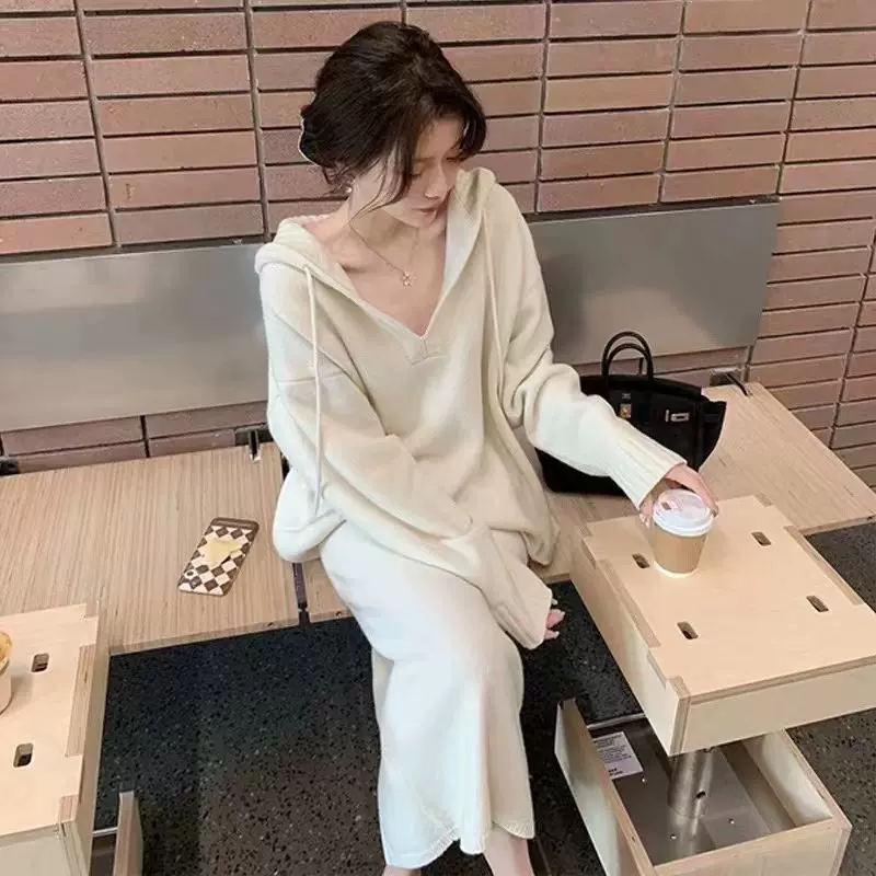 现货2025秋季新款冷淡风高级感针织衫毛衣套装裙御姐连衣裙两件套