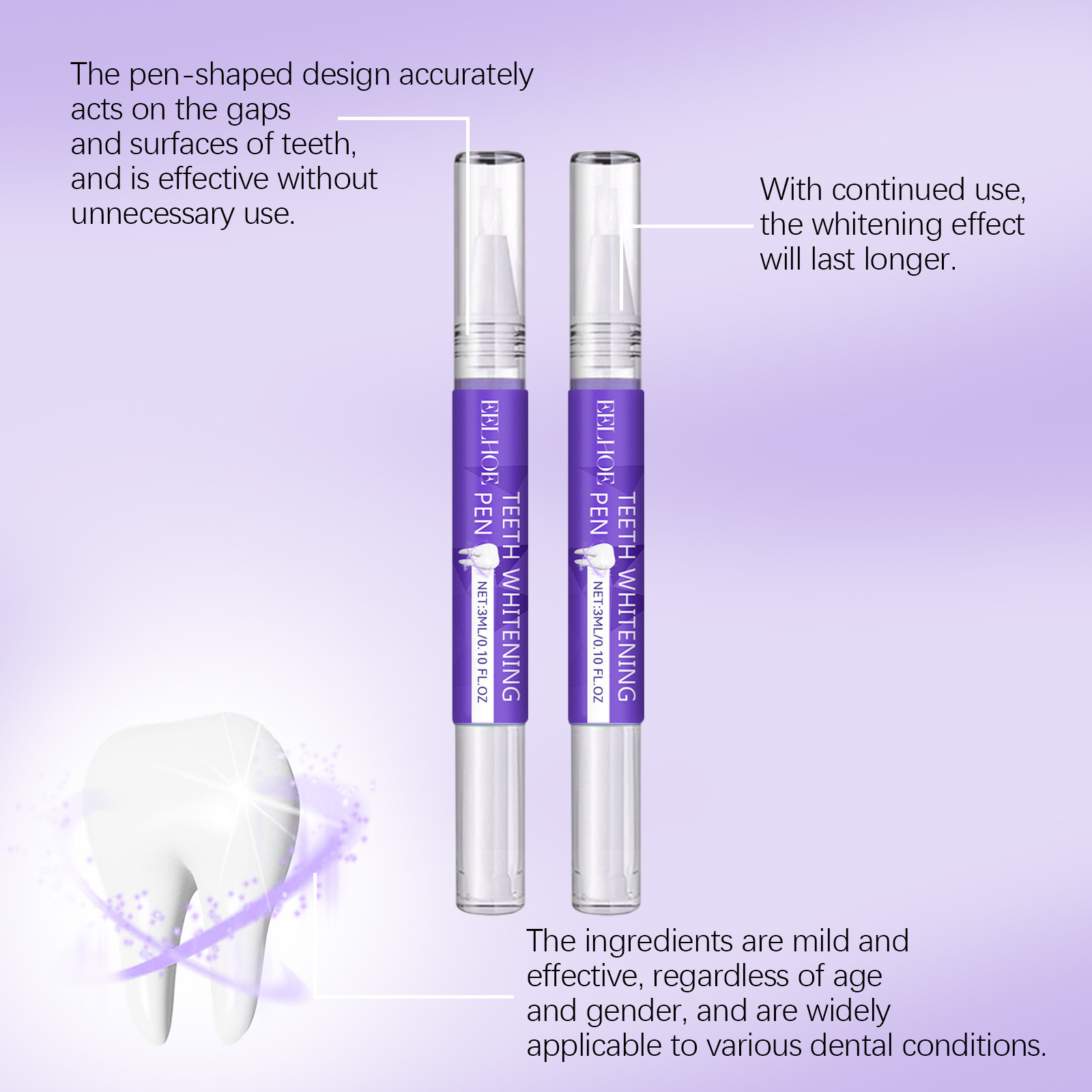 Cross-Border EELHOE Teeth Whitening Pen Teeth Stain Remover Dental Cleaning Care Oral Hygiene Fresh Breath Stain Wholesale
