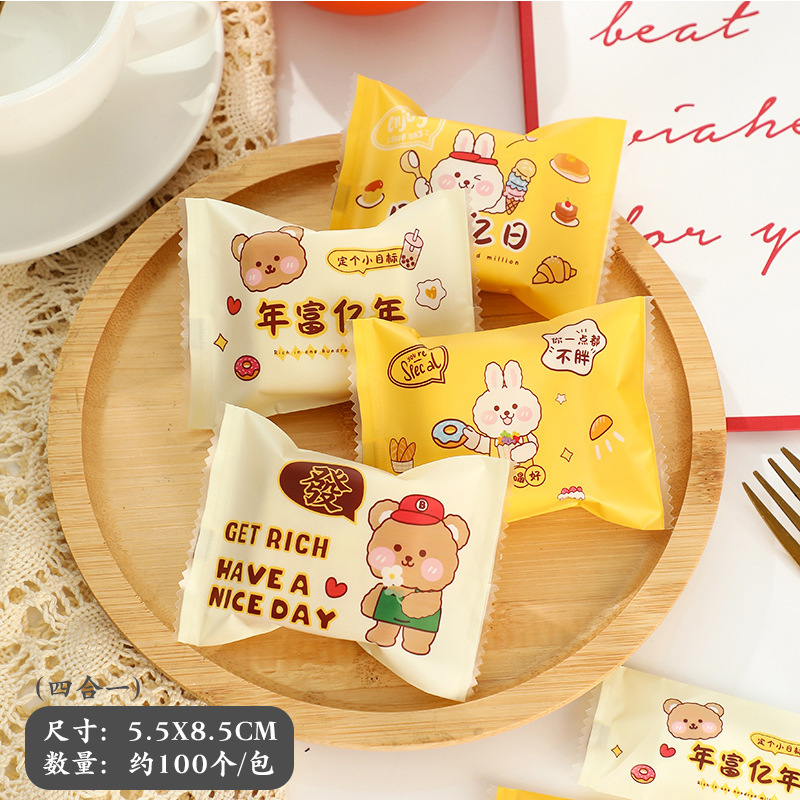 2025 año nuevo copo de nieve bolsa de embalaje crujiente turrón bolsa de dulces galletas para hornear máquina de envasado pequeña individual bolsa de sellado al por mayor