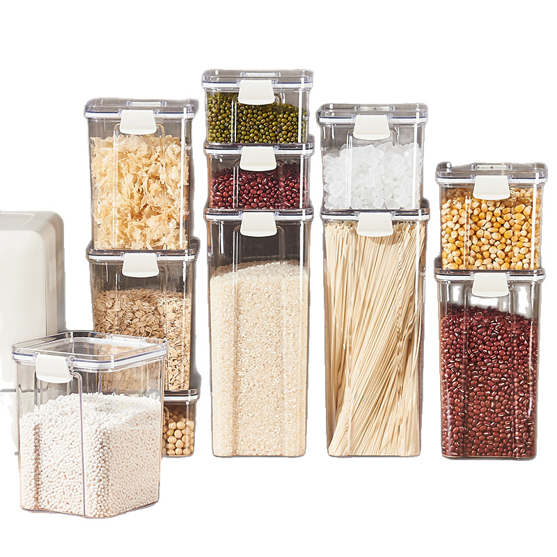 Tanque de sellado plástico de grado alimenticio dulces granos de café almacenamiento fresco caja de almacenamiento tanque de sellado a prueba de humedad cocina
