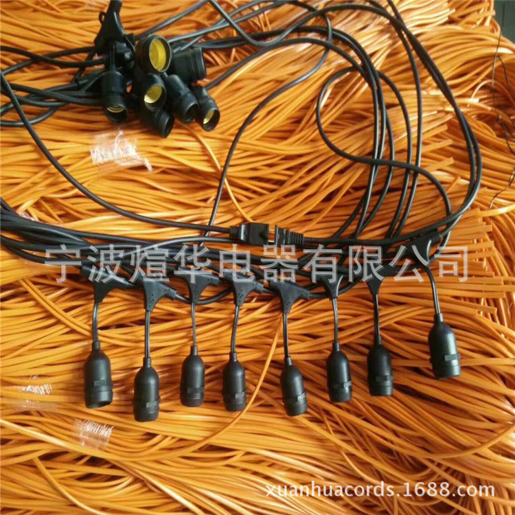 供应低压灯串线 跑马灯带LED灯串线 圣诞装饰 防水三插头灯电源线