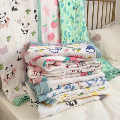 four layers Bamboo Cotton Newborn Gauze baby Bath towel baby Blanket air conditioner Cartoon children Four seasons Siesta Blanket