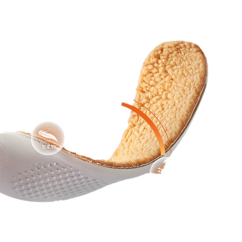 Forrado de lana gruesa plantilla caliente cómodo transpirable absorbente del sudor desodorante látex espesado deportes absorción de choque hombres desodorante invierno