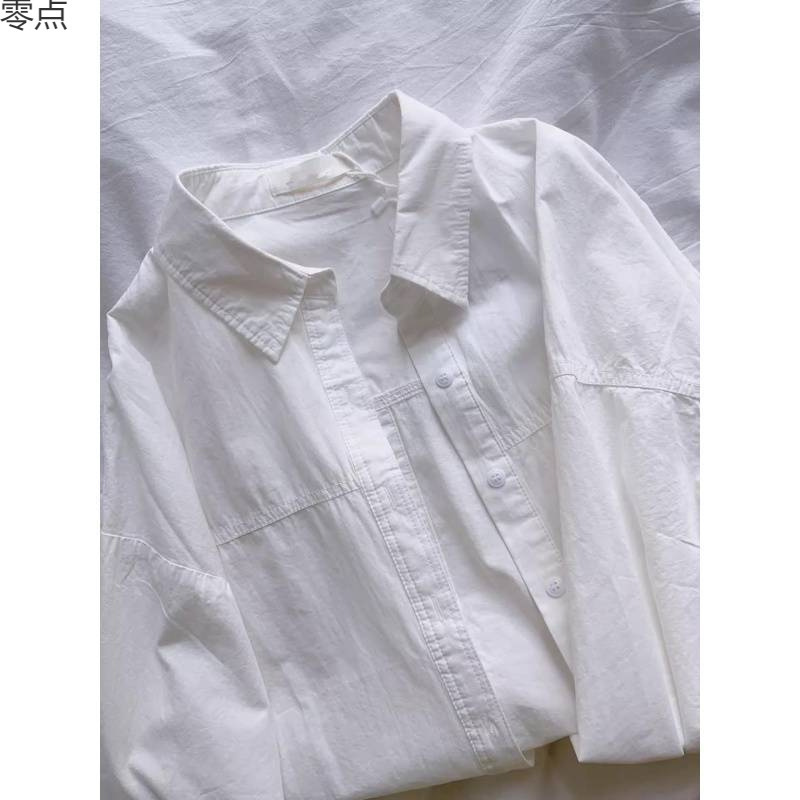 轻奢蓝色衬衫女长袖2025年新款别致宽松超好看上衣衬衣外套|undefined