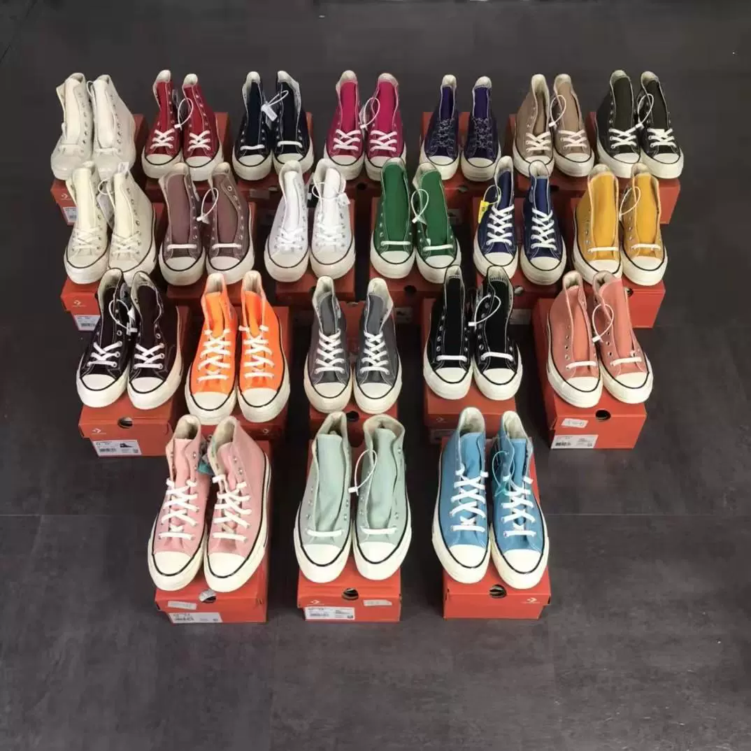 Высокие кроссовки из ткани (Converse) унисекс повседневные, несколько цветов, размеры 35–44 — большой размер