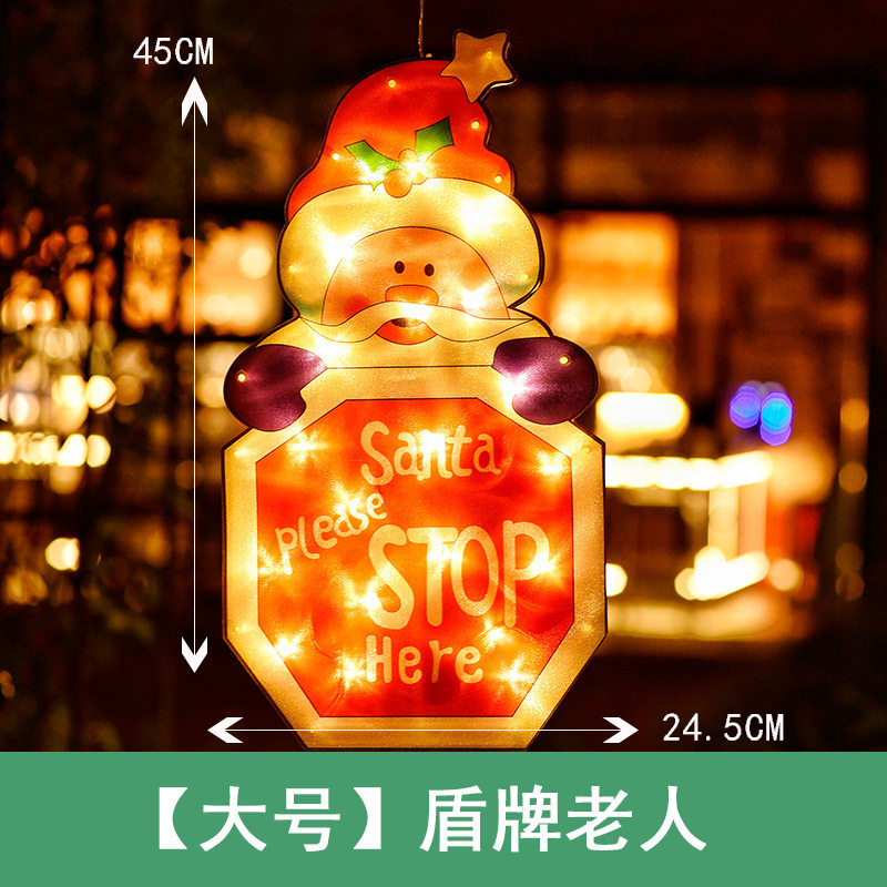 スポットledクリスマス吸盤灯雪だるま老人造形祝日雰囲気小彩灯ショーウインドー装飾灯クリスマス灯|undefined