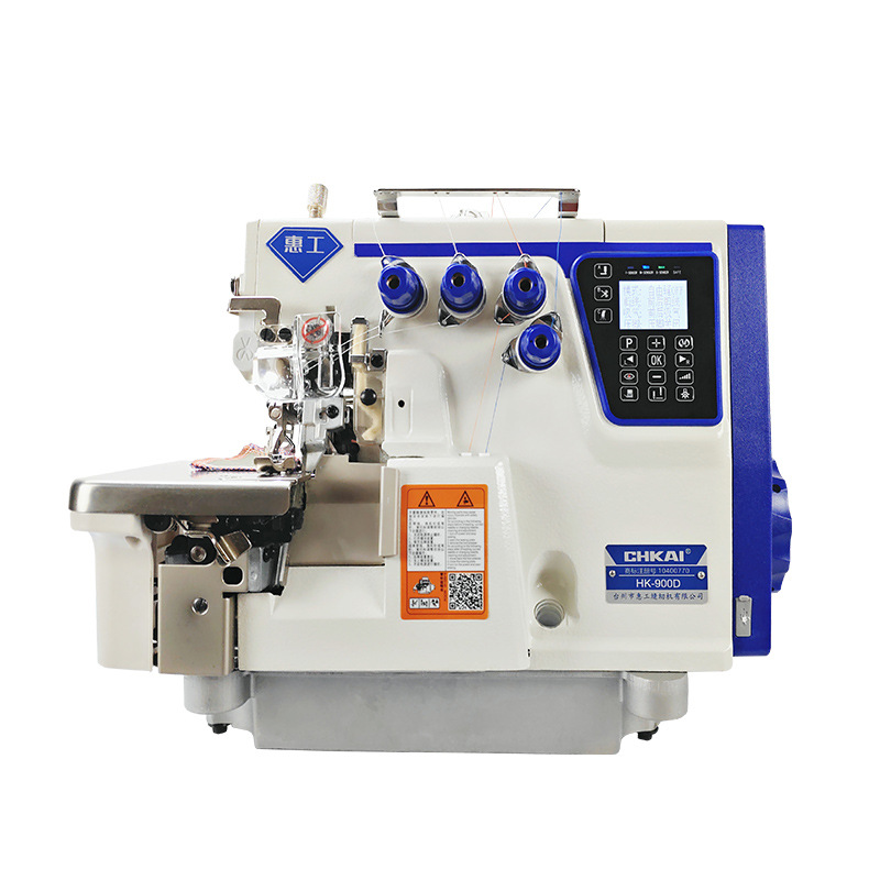 Máquina de coser overlock de tres y cinco hilos totalmente automática y computarizada para uso doméstico, máquina de coser overlock de cuatro hilos con accionamiento directo multifuncional.