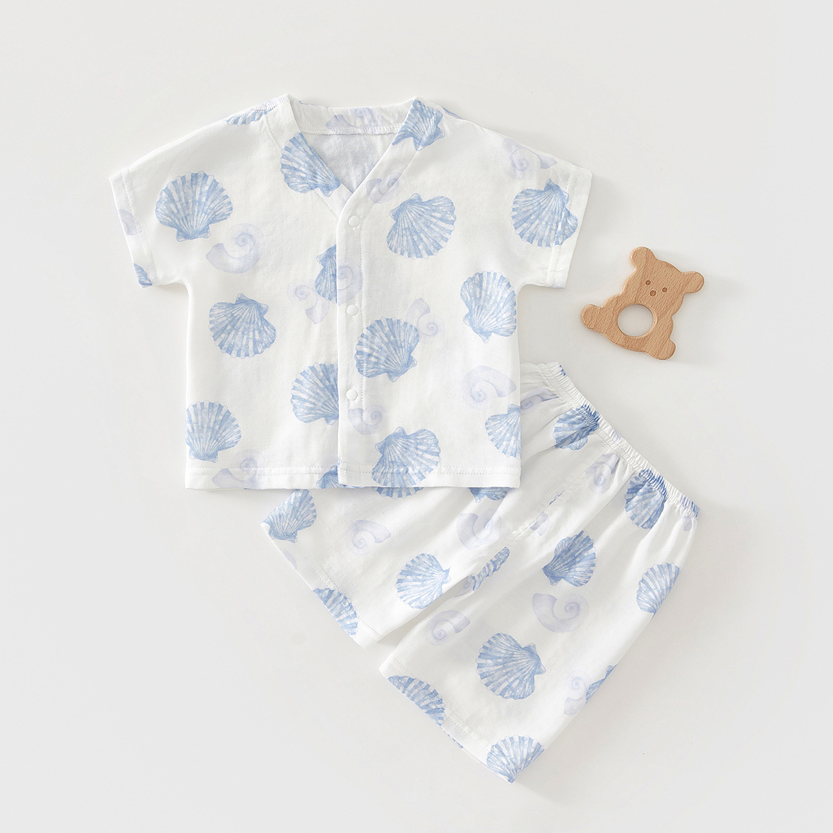 Anyang Baby Children's Clothing Baby Home Clothes Short-sleeved Shorts Two-piece Baby Split suit Bamboo Fiber Summer Pajamas