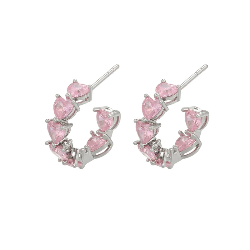 Small design earrings with zircon, high-quality style