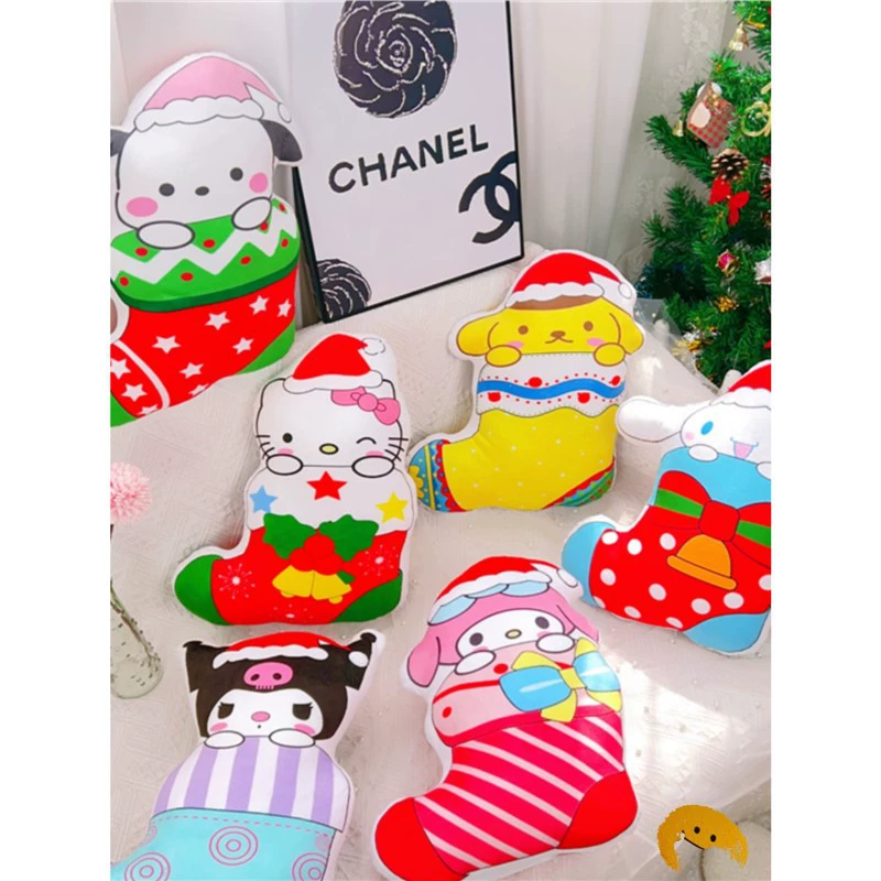 Рождественские носки подушка новый милый рождественский подушка двухсторонний принт плюшевая подушка декоративная подушка подарок для женщины