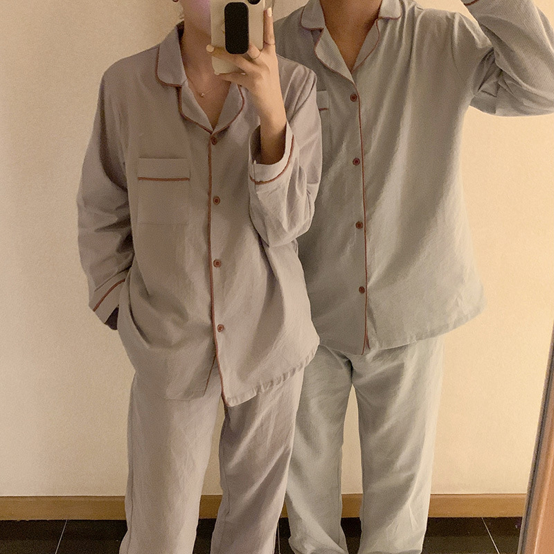 Product details_real shot#new product#Men's comfortable and loose striped early autumn pajamas and home clothes set