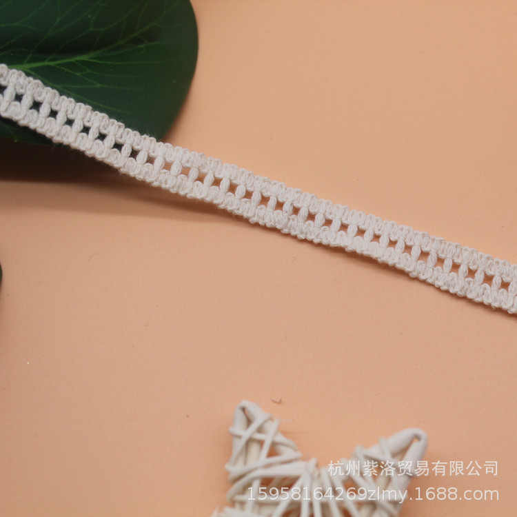 源头厂家 现货供应全棉镂空楼梯型1公分花边服装服饰辅料配料