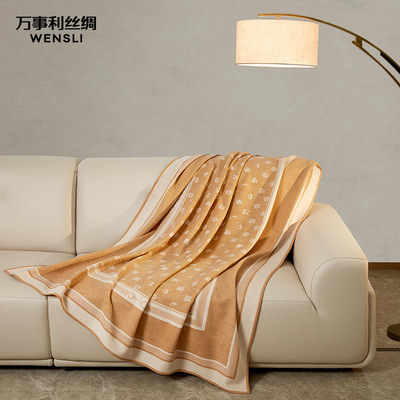 万事利wensli真丝蚕丝柔软舒适保暖呵护肌肤高端纱线聚福毯|ru