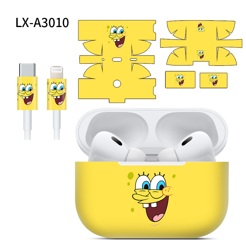 Adecuado para pegatinas de AirPods Pro2/Pro3, textura mate, película para auriculares Apple, película protectora de cobertura total