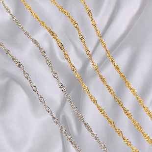 DIY Chain Titanium Steel 18K Real Gold Color-Preserving Ultra-Fine Water Wave Twist Chain Jewelry Popular Style Ancient Style Basic Material
