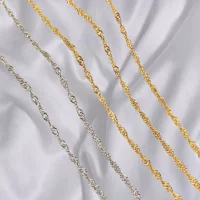Diy Цепь чистая медная электрическая позолоченная цветная сверхтонкая водяная волна, скрученная цепочка ювелирных изделий популярных стилей древний базовый материал