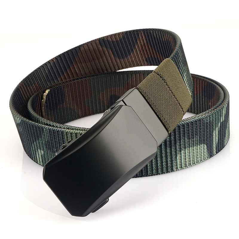 Nuevo 3,5 hebilla automática giratoria de doble cara de dos colores cinturón de nylon de los hombres simple cinturón de lona del todo fósforo cinturón de los pantalones