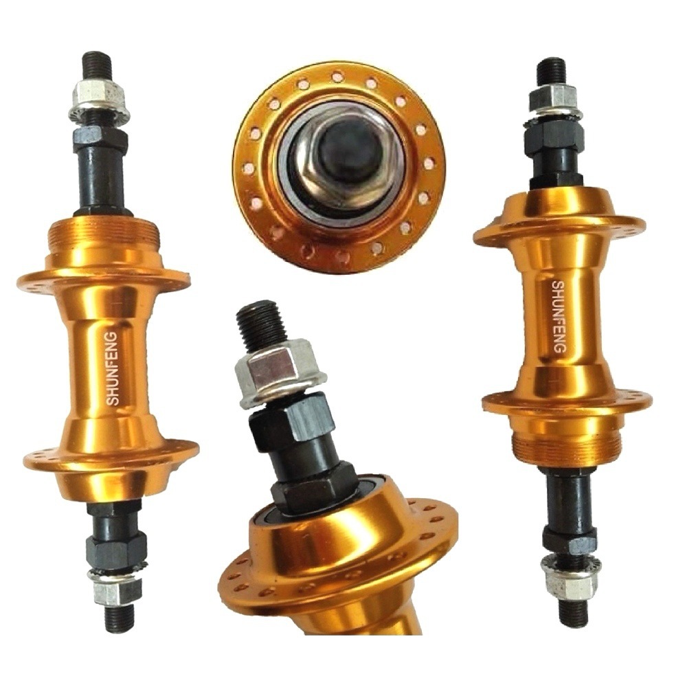 Bicicleta de montaña de aleación de aluminio de 32 hoyos Golden Hub rodamiento giratorio sólido solo cubo trasero