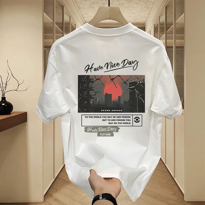 T-shirt à manches courtes grande taille pour homme, 136 kg, style américain, coupe ample, 100 % coton, extra large_voghion.com