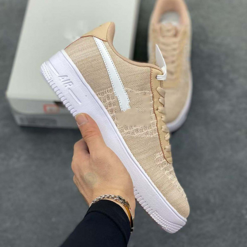 Pure Original Af1 Sneakers Flyknit2.0 Flyknit Men's Casual Shoes Breathable Thick-Soled Couple Air Force Sneakers Putian Shoes