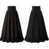 Black retro fishtail A -line skirt