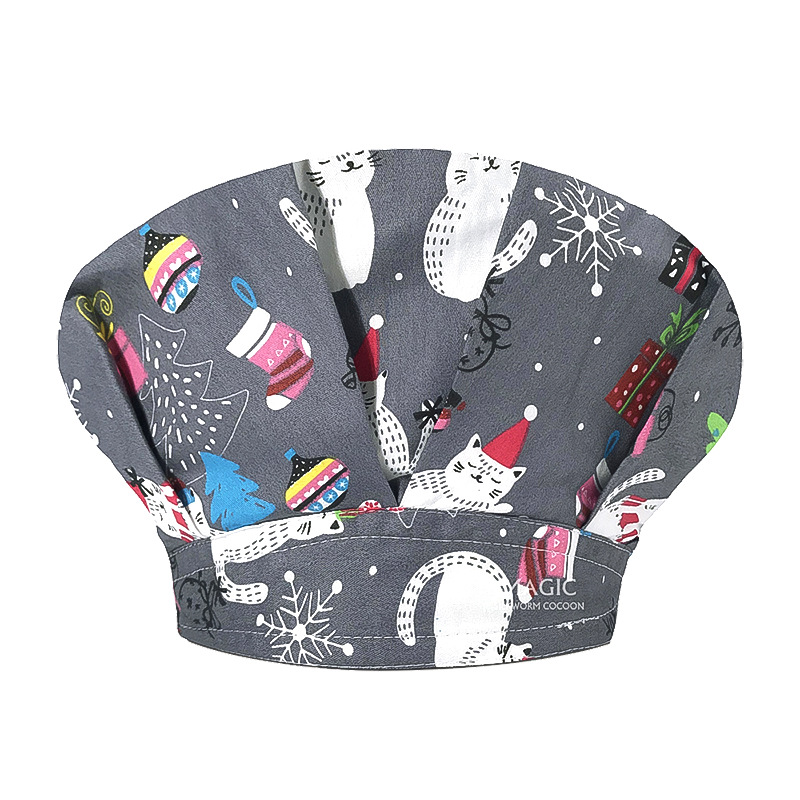 Tapa de operación directa de fábrica impresión femenina pequeño animal lindo sombrero de enfermera algodón salón de belleza odontología oral sombrero